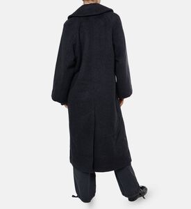 Ganni Double Face Long-sleeve Coat, Model View