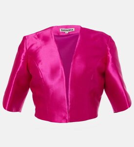 Savanna Bell-shaped Sleeves V-neck Jacket, Fuchsia, S, Packshot View
