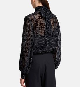 Carter and White Francesca Burnout Polka Dot Blouse, Model View