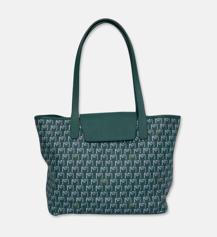 Maya.M All-over Monogram Medium Flap Tote Bag, Khaki, Packshot View
