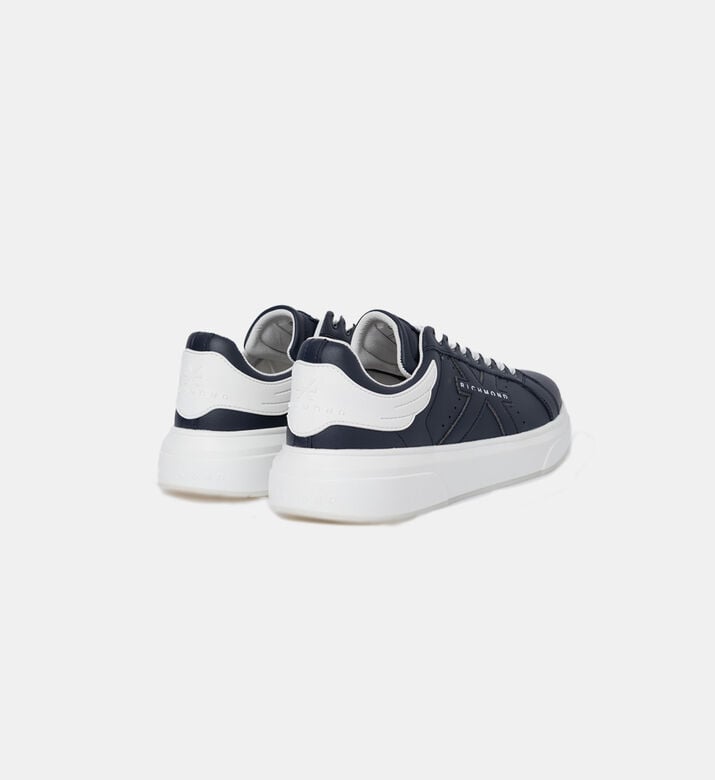 Contrasting Logo Leather Sneakers Contrasting Logo Leather Sneakers
