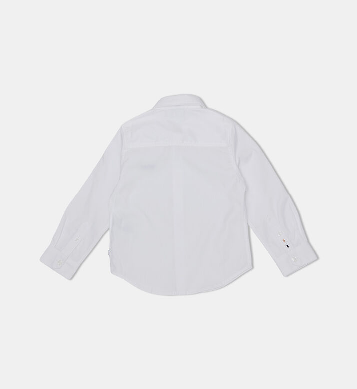 قميص طويل الأكمام بأزرار أمامية كاملة وتطريز شعار قميص طويل الأكمام بأزرار أمامية كاملة وتطريز شعار