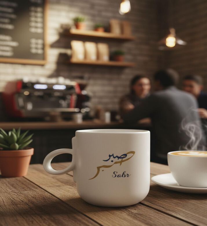 Tohfa Luxe Sabr Calligraphic Loop Single Mug, Packshot View