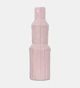 Kersten Ceramic Glazed Ribbed Vase, Pink, 8.2x8.2x28.5-cm, Packshot View