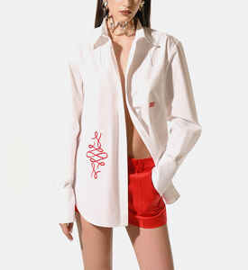 قميص بوبلين قطن مطرز