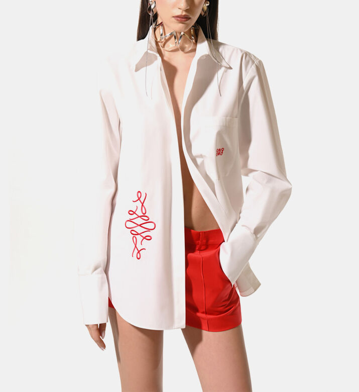 Cotton Embroidered Poplin Shirt