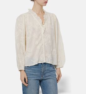 Ba and Sh Embroidered Long-sleeve Blouse, Model View