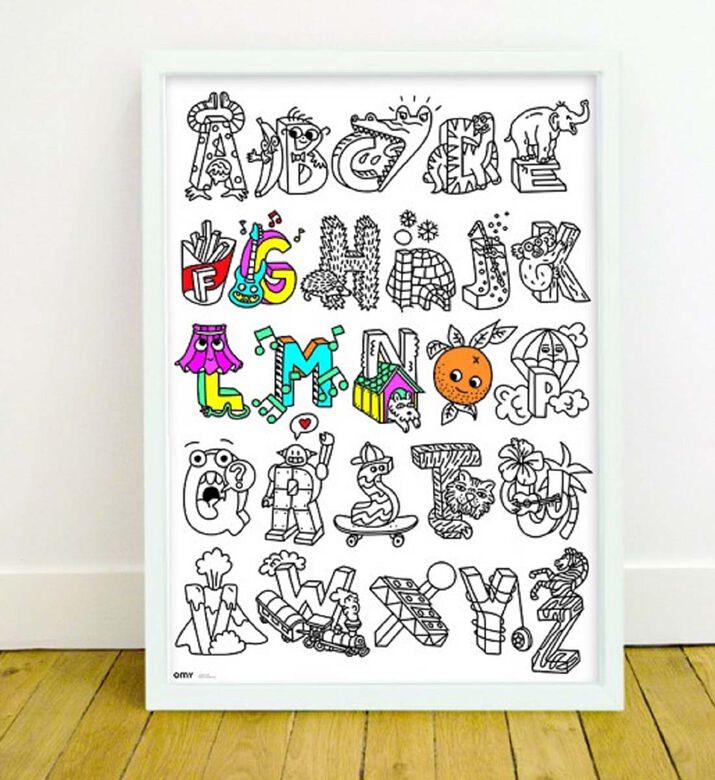 Abc Large Coloring Poster