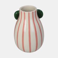 Bow Striped Stoneware Vase