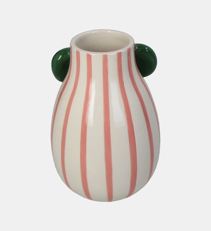 Bow Striped Stoneware Vase