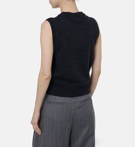 Ganni Logo-embroidery Straight Hem Vest, Model View