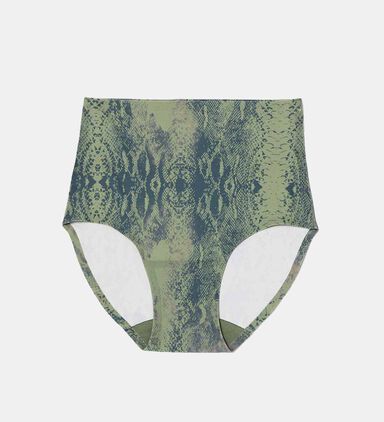 High-waisted Snake-print Bikini