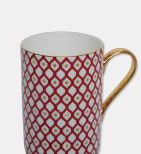 Imperial Gold Handle Red Lattice Cylindrical Mug, Packshot View
