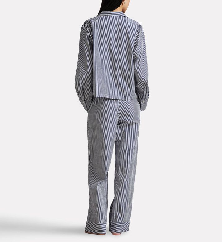 Polo by Ralph Lauren Stripe Pattern Button Closure Pajama Set, Model View