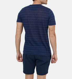 تيشيرت كتان مخطط بقصة كلاسيكية