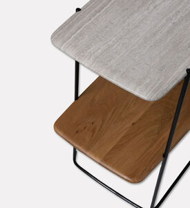 Home Deco and More Shard Single 2-shelves Shelving Unit, Oak, Packshot View