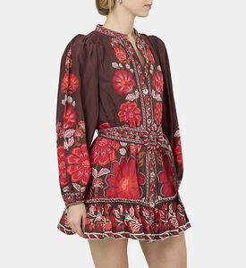 فستان جيجي مزدان برسوم قصير