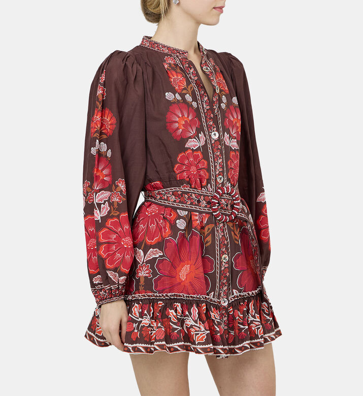 فستان جيجي مزدان برسوم قصير