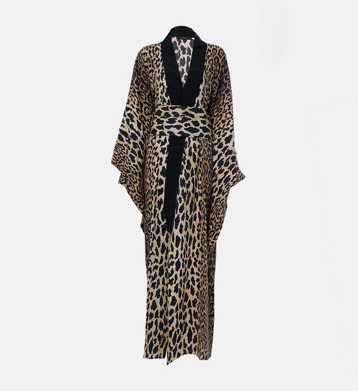 Niluu Leopard-print Long-sleeve Kimono, Packshot View