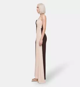 AAVVA Strapless Draped Panel Gown, Model View
