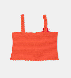 بلوزة بدون أكمام كروشيه للبنات الصغيرات