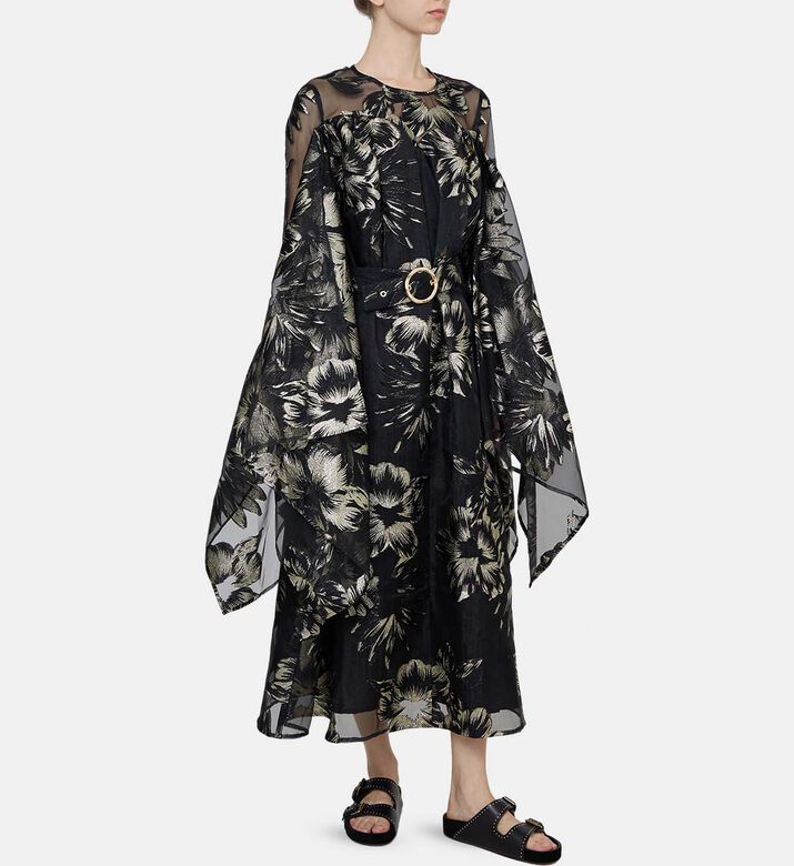 Floral-print Cap Sleeves Dress