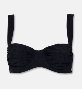 Karla Vivian Wide-band Draped Bikini Top, Black, M, Packshot View