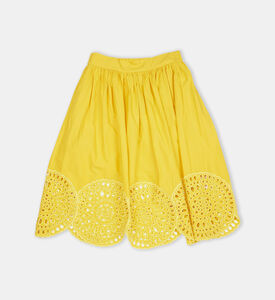 تنورة ميدي قطنية بتطريزات إنجليزية