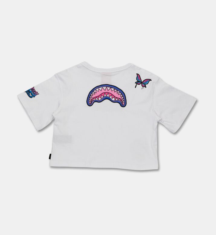 Sprayground Cropped Graphic Short-sleeve T-shirt, White, 8y, Packshot View