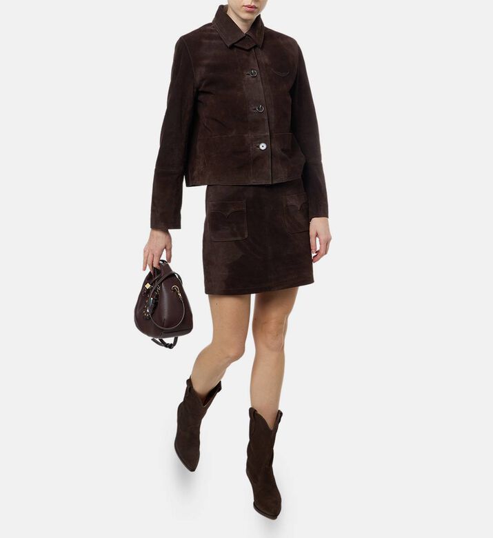 Zadig et Voltaire Suede Long-sleeve Jacket, Model View