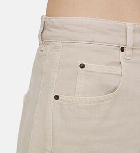 Button Closure Wide-leg Denim Pants