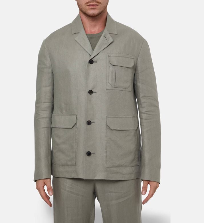 Corneliani Flax Safari Shirt Jacket, Model View