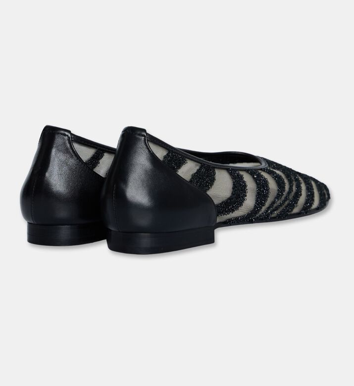 Atana Silver Mesh Zebra-stripe Ballerinas, Packshot View
