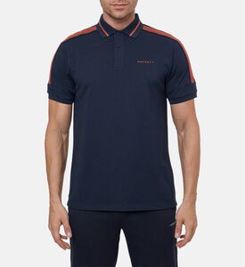 Hackett London Striped Button Placket Polo Shirt, Model View