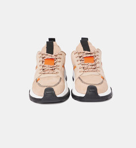 حذاء رياضي جلدي بألوان متباينة