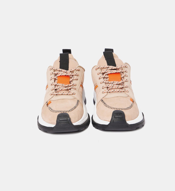 Leather Contrasting Colors Sneakers