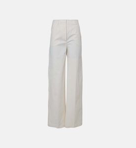 Cotton Canvas Belted Trousers