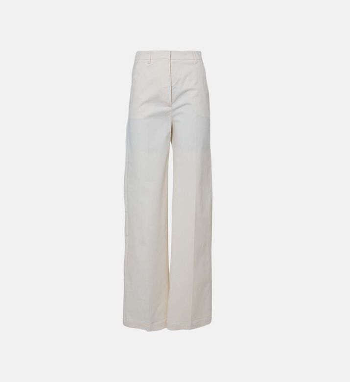 Cotton Canvas Belted Trousers