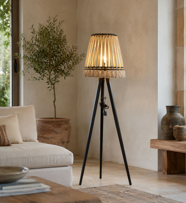Light and Living Loa Round Drum Floor Lamp, Packshot View
