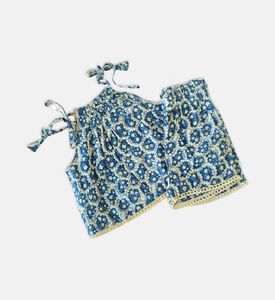 طقم شورت وبلوزة بطبعة