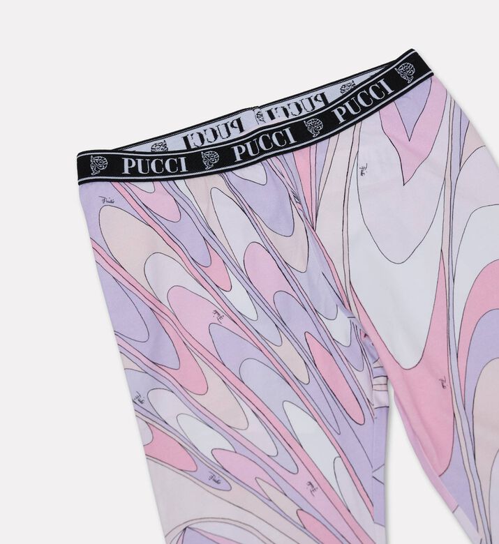 Emilio Pucci Logo Elastic Waistband Abstract Swirl-print Leggings, Packshot View