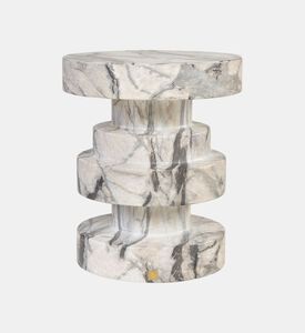Spindle Concrete Marbled Stool