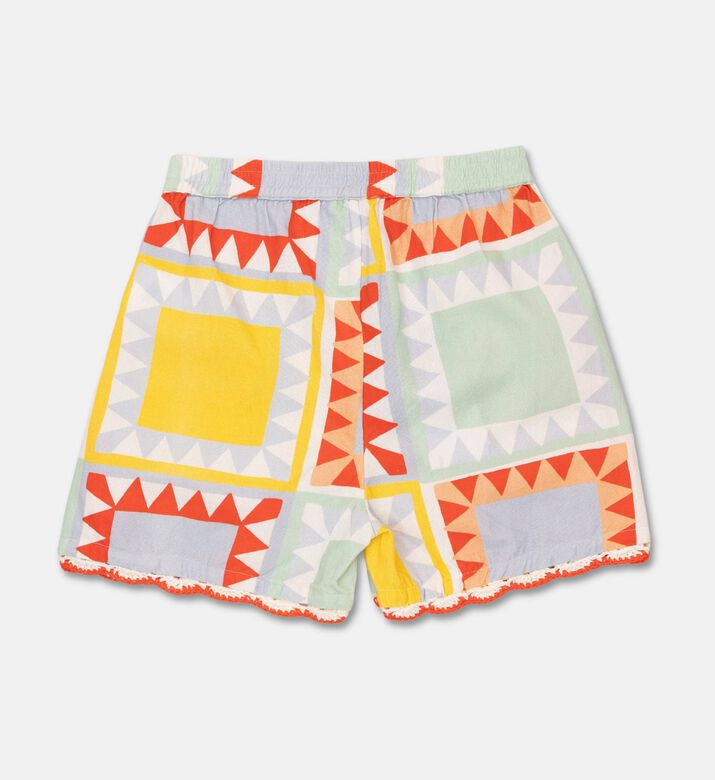 Stella McCartney Geometric Patchwork Crochet Woven Shorts, Packshot View