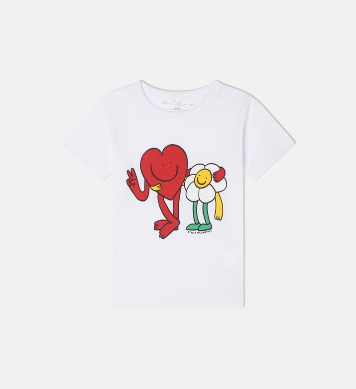 Heart Smiling Flower Printed T-shirt