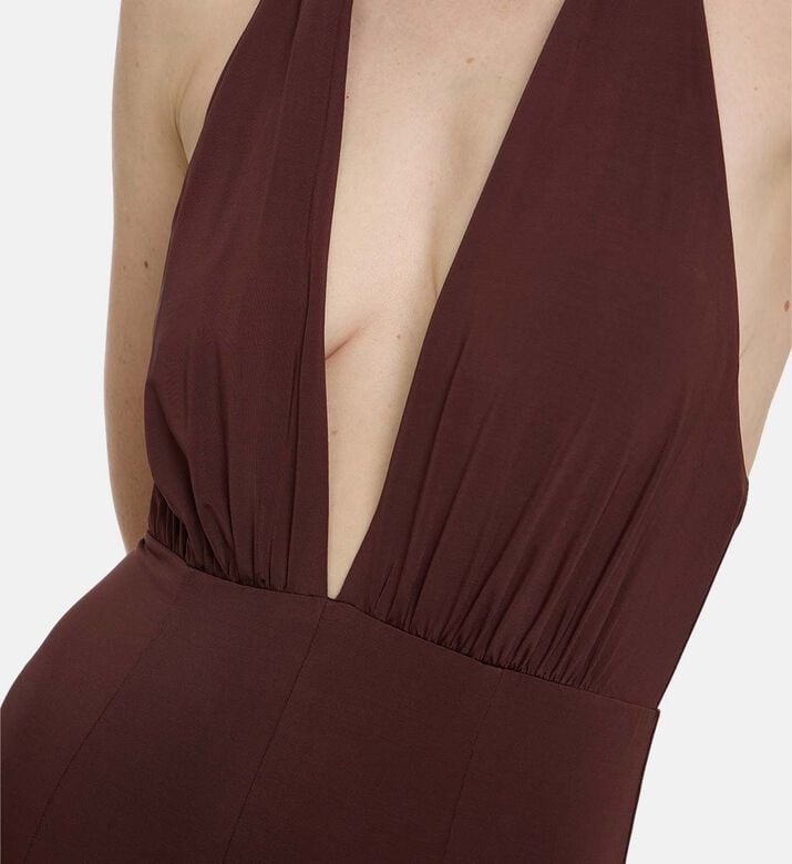 Alice and Olivia Halter Neck A-line Midi Dress, Model View Alice and Olivia Halter Neck A-line Midi Dress, Model View