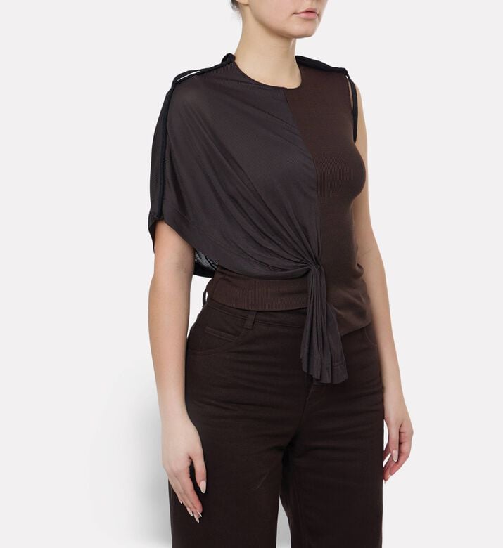 Christopher Esber Knit Two-tone Sleeveless Top, Model View