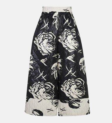 Floral-print Wide-leg Pants