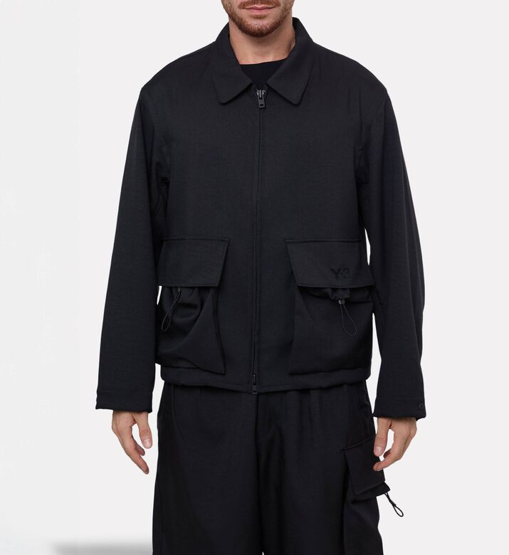 Y-3 Flap Pockets Zip Fastening Shirt, Model View