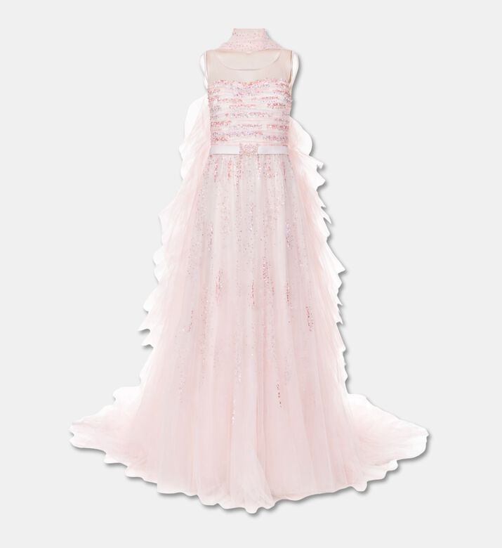 Suzy Matar Layered Tulle Embellished Maxi Dress, Packshot View