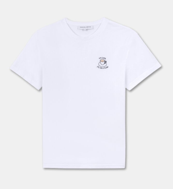 Maison Labiche Popincourt Un Caf&eacute; Embroidered T-shirt, Packshot View